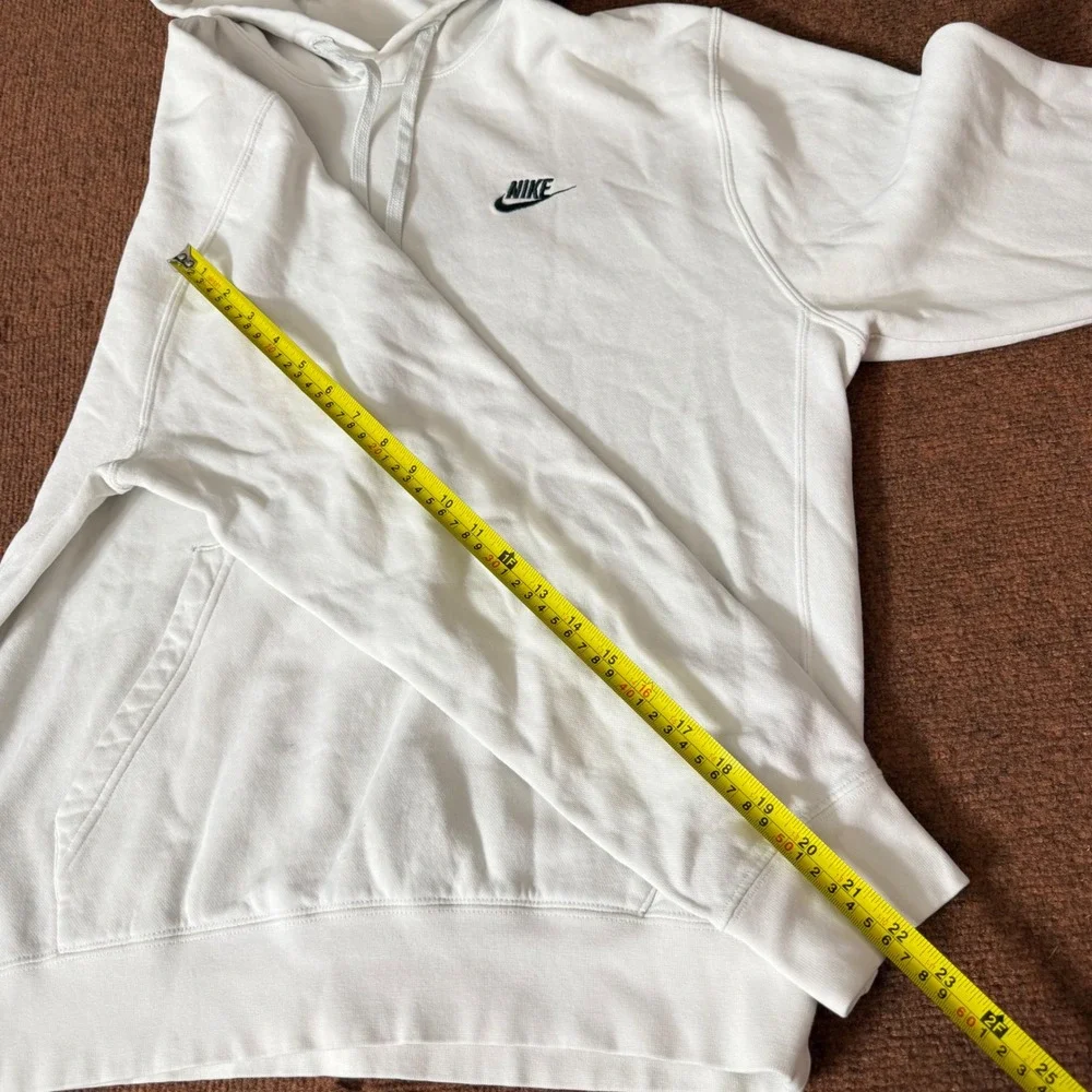 Nike Sportswear Club Fleece Hoodie White Black Logo Pullover Mens‎ M BV2654-100